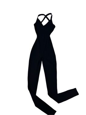 Naked Wardrobe Ribbed Cross-Back Jumpsuit - Size XS